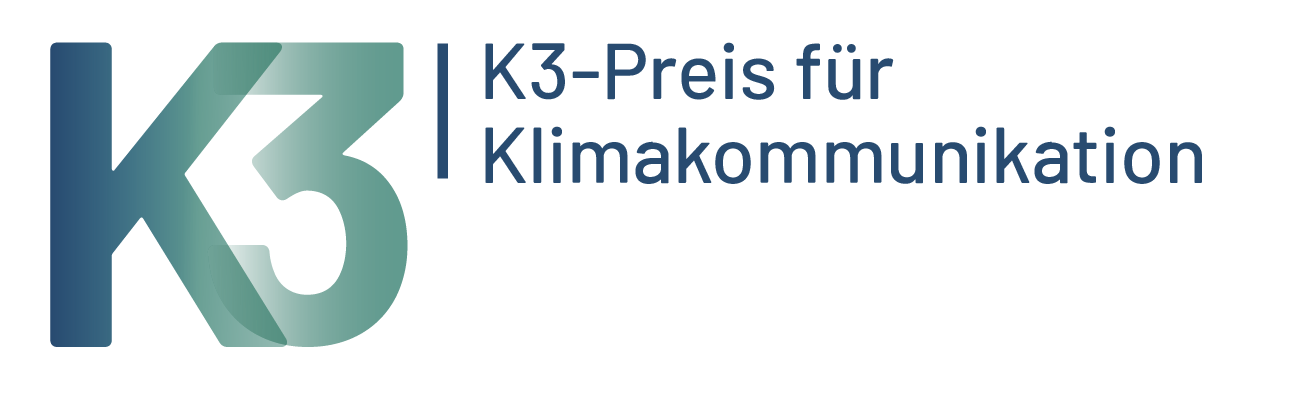 Zu sehen ist das Logo des K3-Preises in Form des Buchstabens K und einer 3.